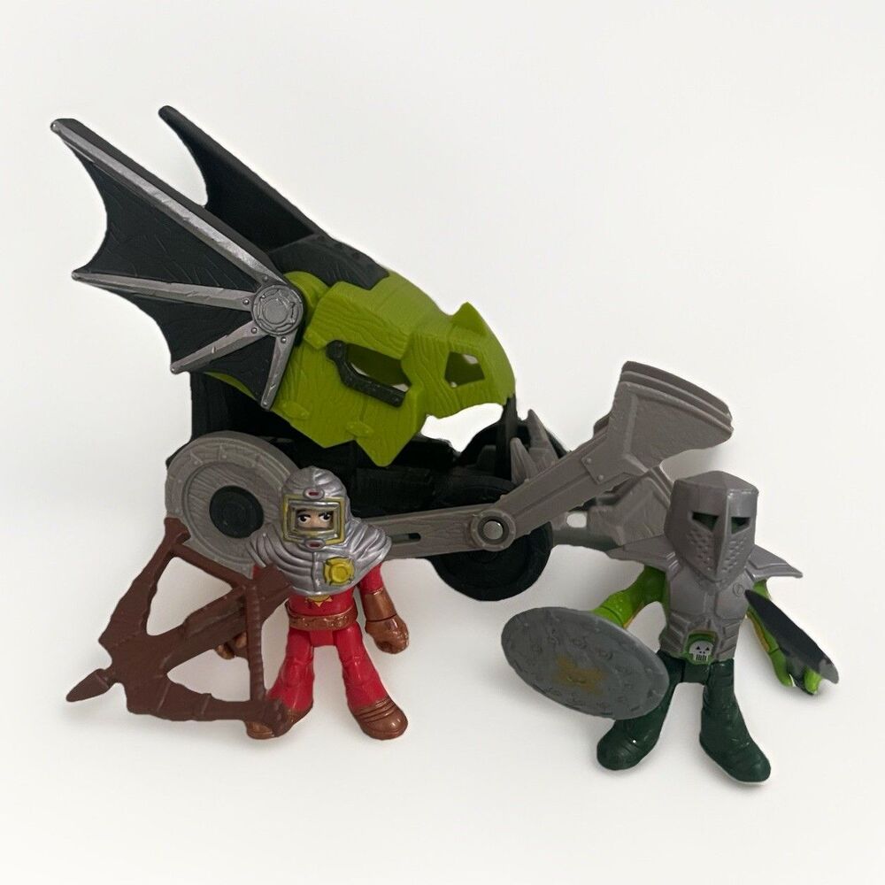 Imaginext Castle Serpent Dragonwagon Vehicle & 2 Knight Figures & Weapons